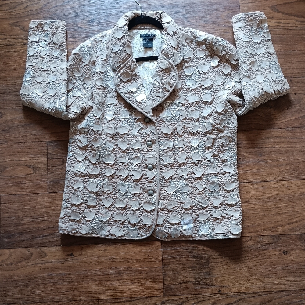 Tally Ho Jacket WomensPluse size XL Long sleeve Textured Button Front Sportswear